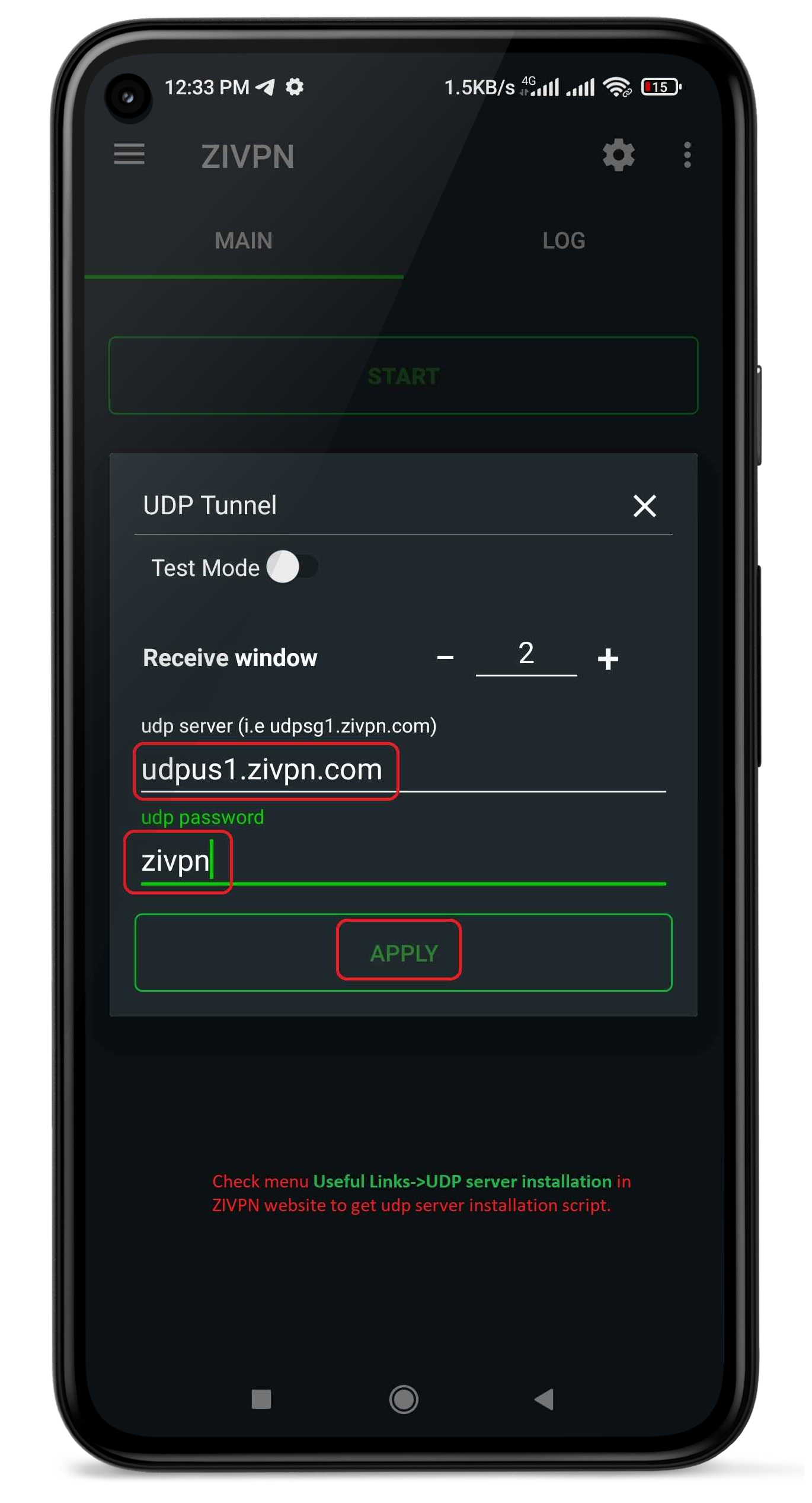 Custom UDP Server Connection
